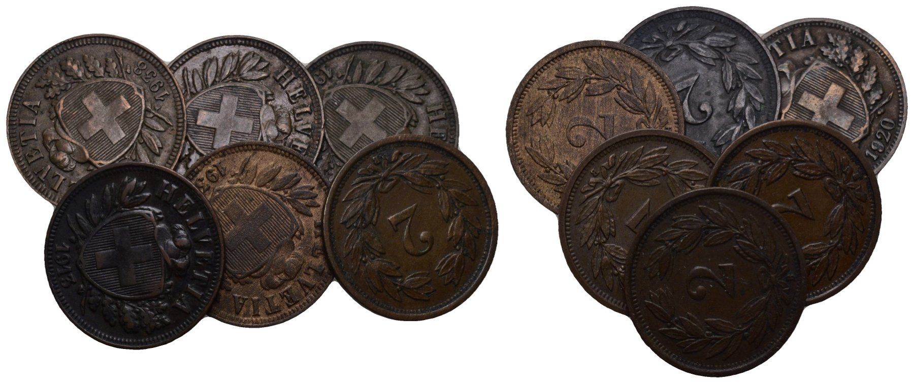 Tutti le monete: Schweiz 2 Rappen Lot – Usato da Bern venduto da numismatictops
