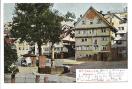 St. Gallen - Stadt - Gallusplatz - Linde - Brunnen - 1903