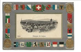 Gossau (SG) Passepartout-Litho - Kantons-Wappen - 1905