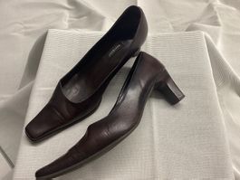 Navyboot, fast neue braune Pumps, Schuhe, Leder  Gr. 40