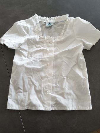 Trachten Bluse, Gr. 134, weiss, super Zustand!