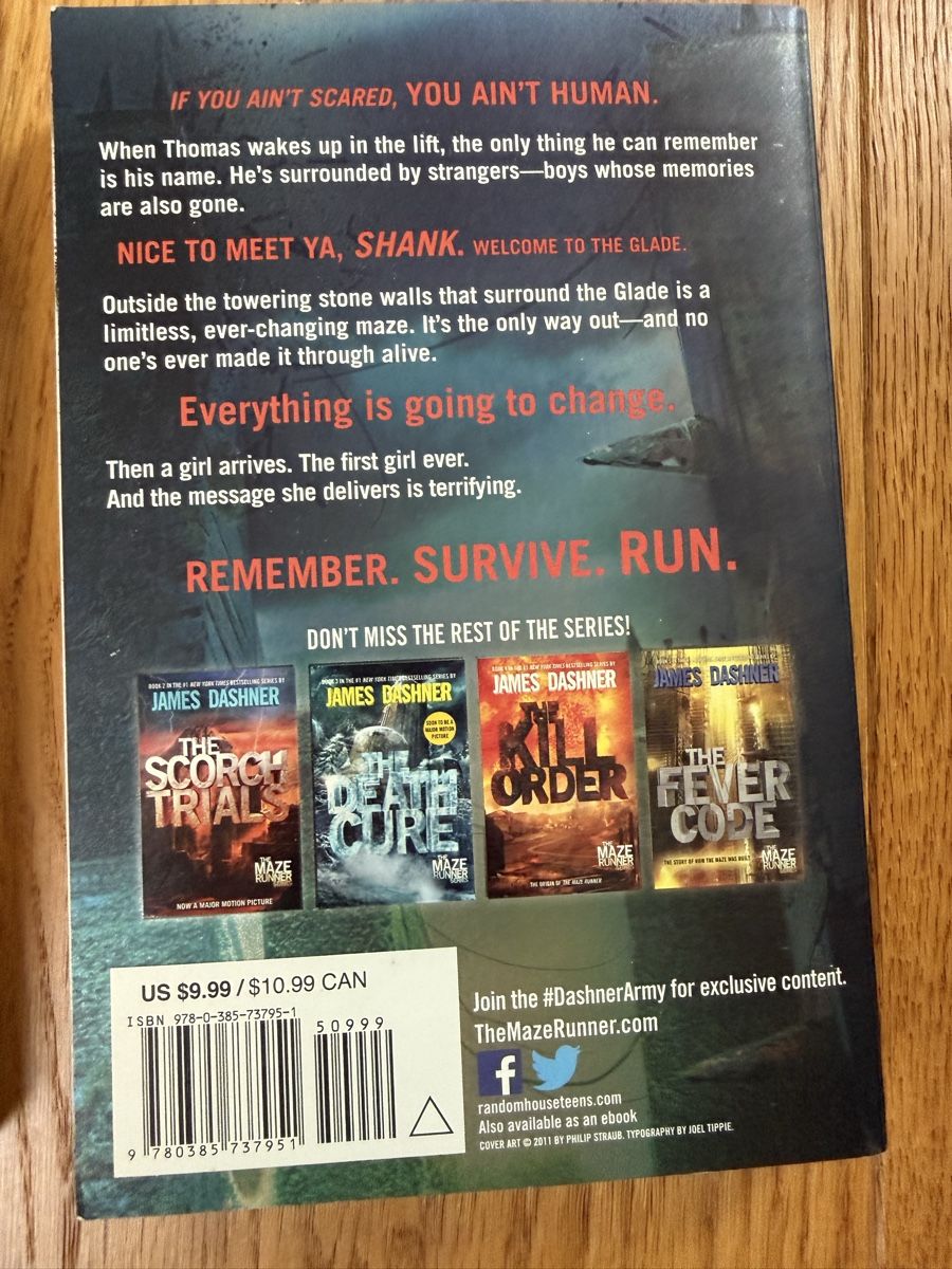 Libri: The Maze Runner Series, von James Dashner – Usato da Zürich venduto da turicum2008 2