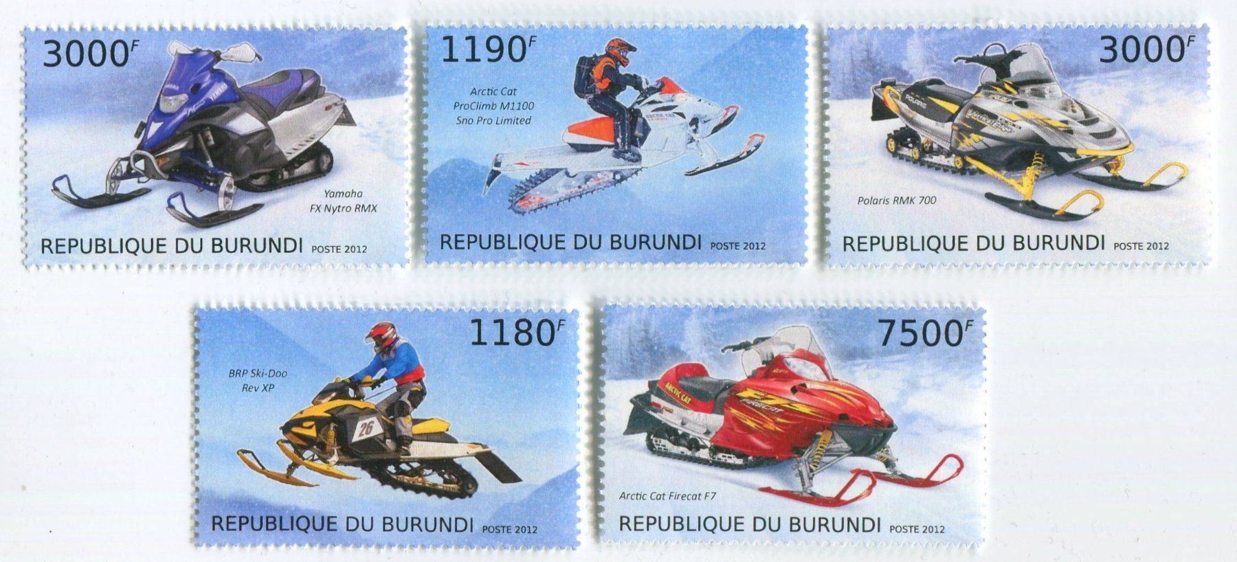 Alle Briefmarken: Briefmarken "Motorschlitten". Burundi. – Neu und originalverpackt aus Basel von Butsch5