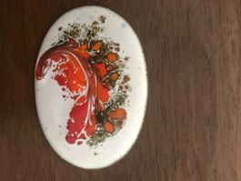 Vintage Brosche Cu , emailliert Kunstwerk