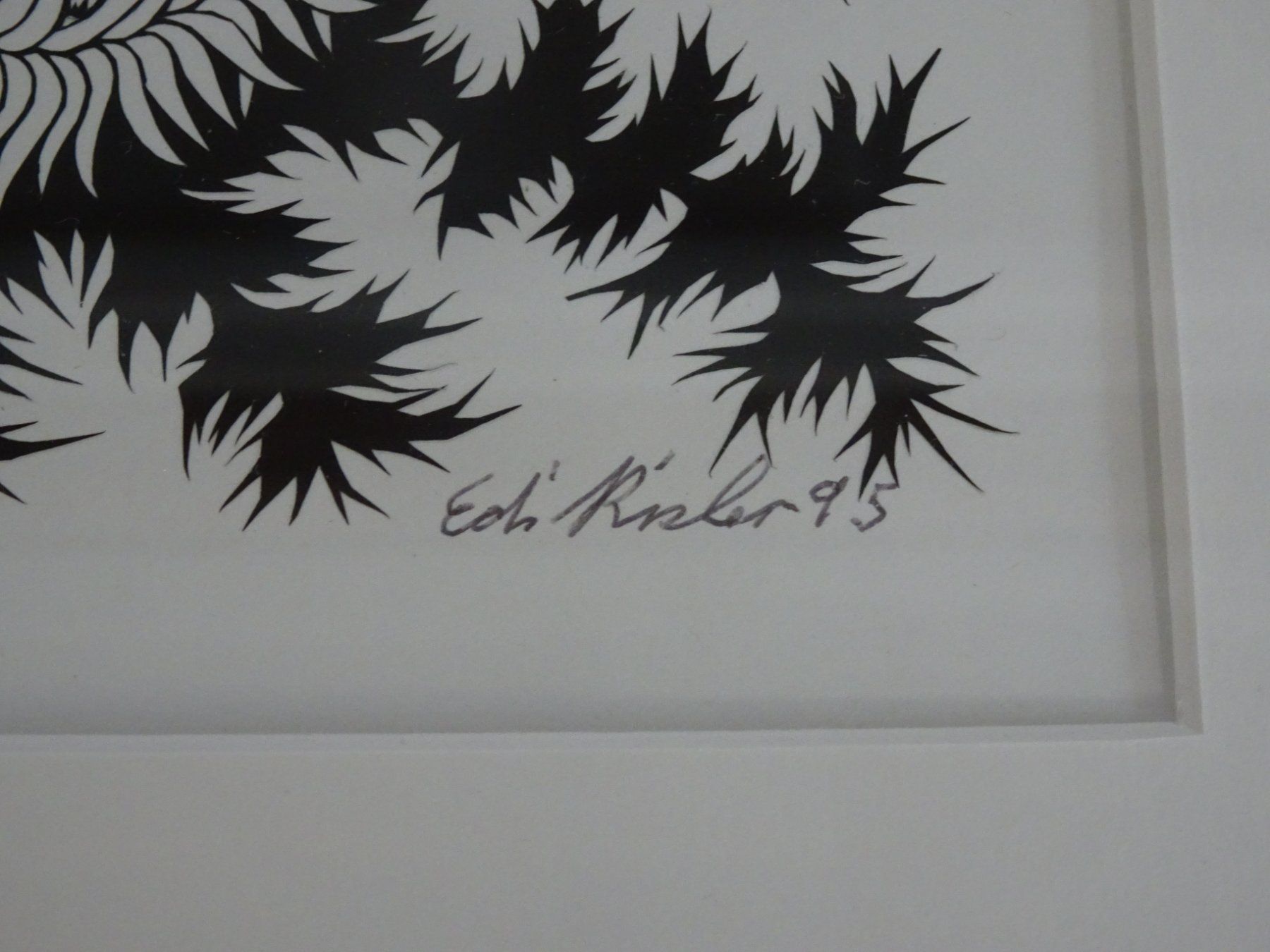Grafica & Litografie: echter Scherenschnitt Edi Risler Blumen Schmetterling – Usato da Goldswil b. Interlaken venduto da troedlermarkt-goldsw 2