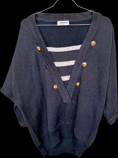 Riani Pullover & Sweatshirts: MEDICI by Cipriani Schwarzer V-Ausschnitt Pullover mit – Gebraucht aus Zug von vinokilo 1