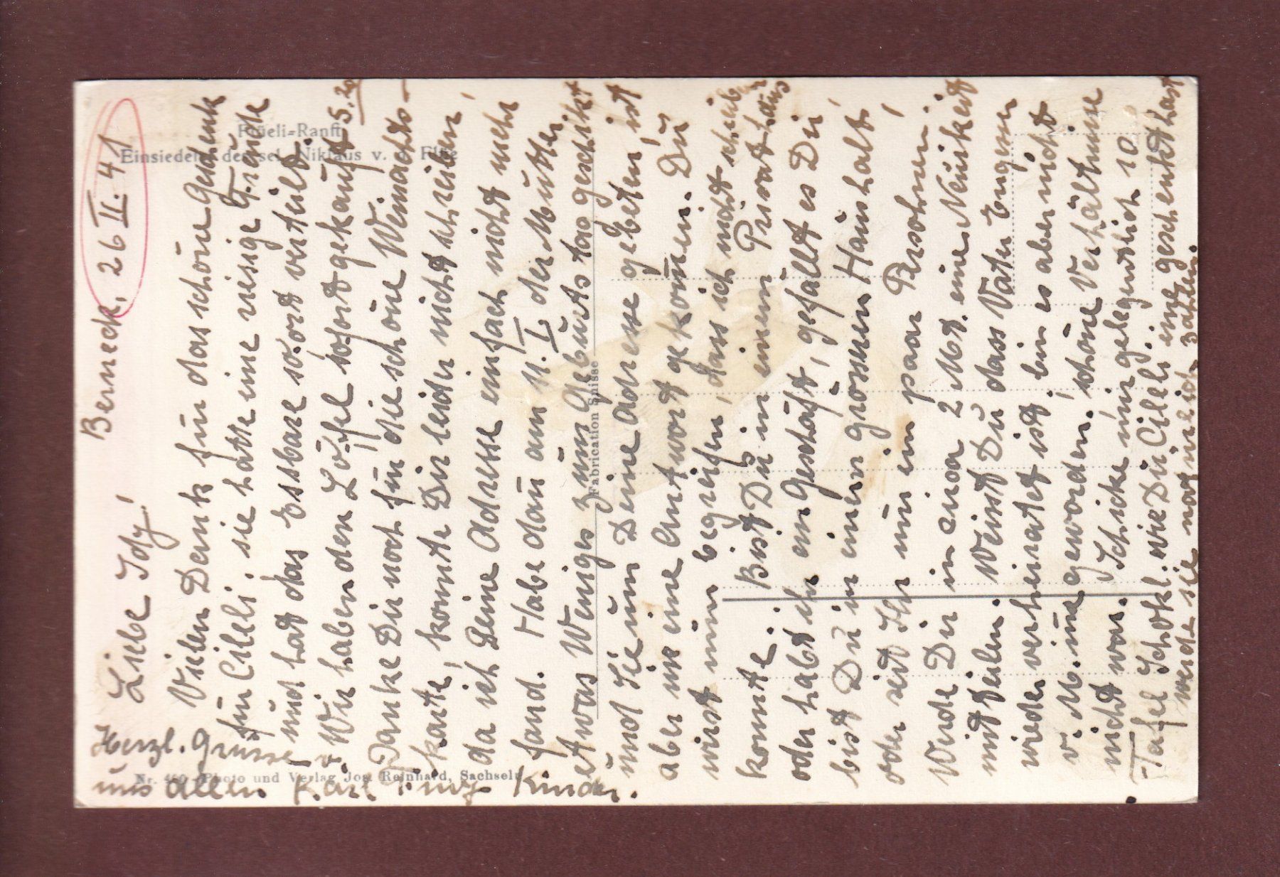 Cartoline postali: FLÜELI-RANFT - 1941 – Usato da Pully venduto da nicecards 1