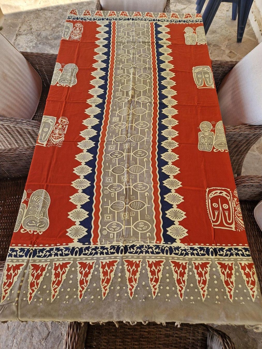 Foulard & Sciarpe: Pareo rot, hell-braun und blau – Nuovo (secondo la descrizione) da Zürich venduto da yro_qvz7