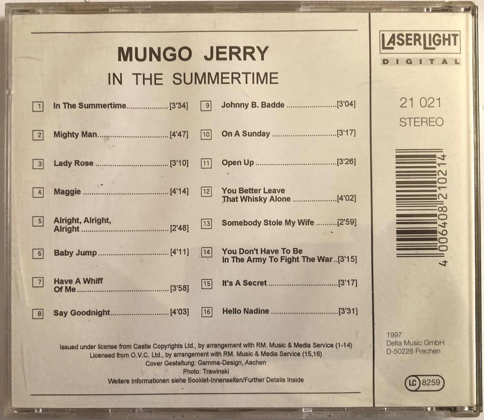 CDs: MUNGO JERRY - IN THE SUMMERTIME – Gebraucht aus Poliez-Pittet von Newtown-Records 1