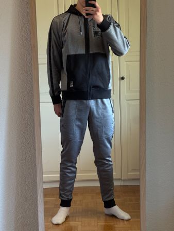Trainingsanzug Leone grau schwarz, wie neu