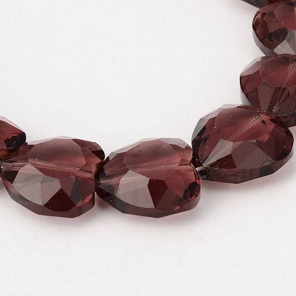 Perlen (unechte): 5 Herz Glas Luxus amethyst facett. 16mm – Neu (gemäss Beschreibung) aus Alpnachstad von perlengaby