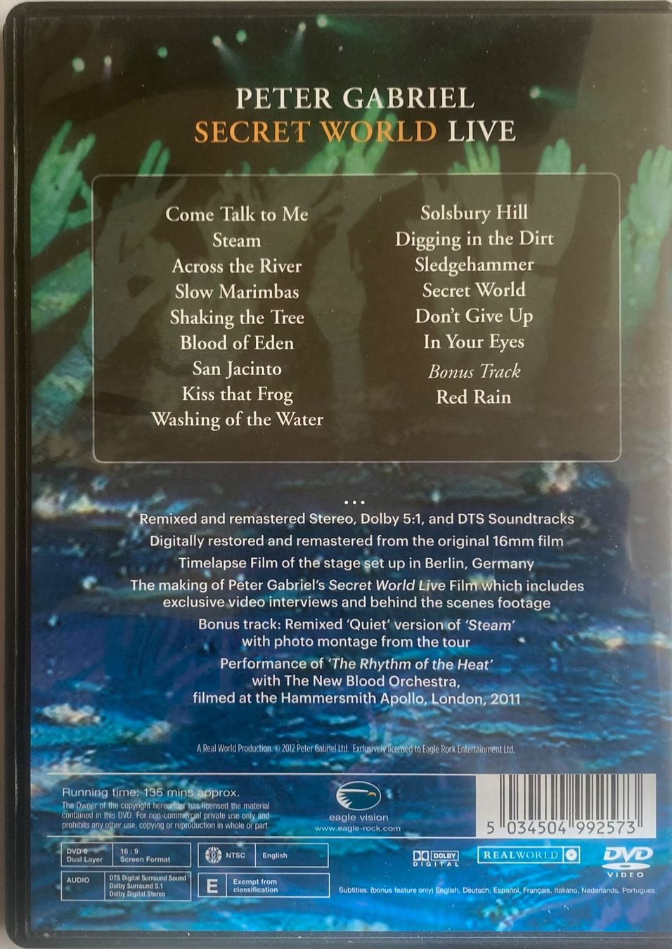 Tutti i DVDs: GENESIS / PETER GABRIEL - SECRET WORLD LIVE – Usato da Poliez-Pittet venduto da Newtown-Records 1