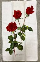 Küchentuch mit 2 Rosen schwarze v. Künstlerin Lotte Günthart