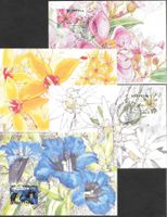 4 Maximumkarten Serie 1029-1032 Blumen ET Bern 20.9.2001