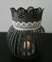 Laterne mit Kerze im Glas, Windlicht, Unikat 20 cm / NEU
