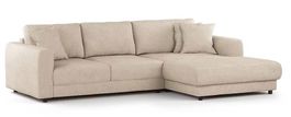 Ecksofa mit Longshair Stoff Buoclè Beige