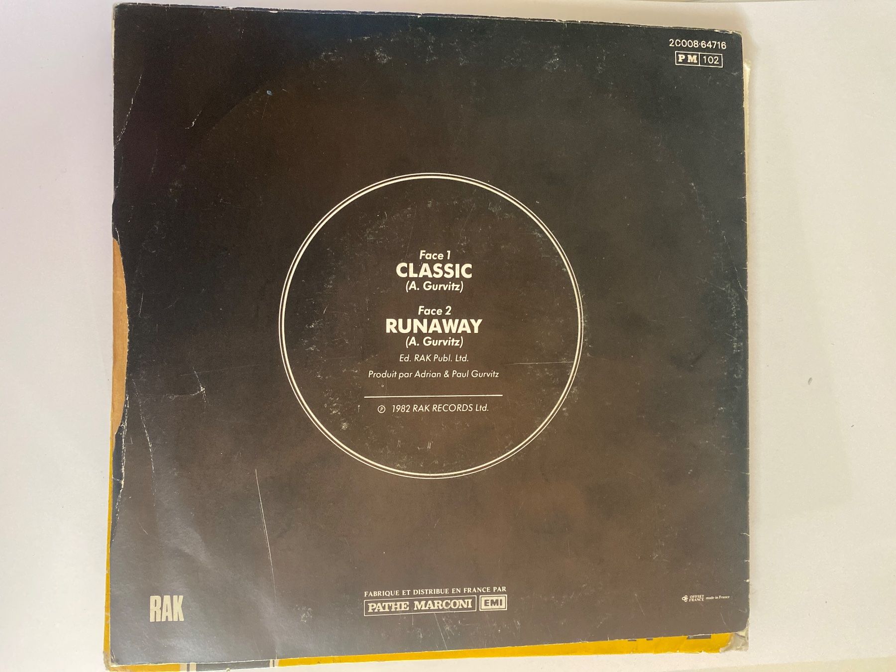 Dischi in vinile: Adrian Gurvitz - Classic - 45 tours 1982 – Usato da Le Brassus venduto da cinema13 1
