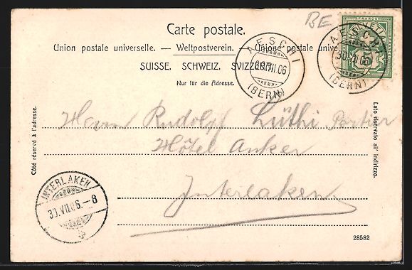 Cartoline postali: Aeschi, Panorama mit Kirche und Niesen – Usato da Berlin venduto da bartko-reher 1