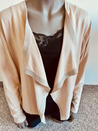 Feinstrick Jäckli, beige, Viscose-Mix, Gr.M/40