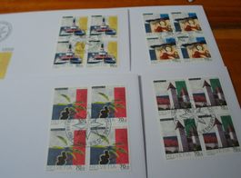 Set Pro Patria 1999, FDC Satz, Einzel + 4erblocks, 9 Belege