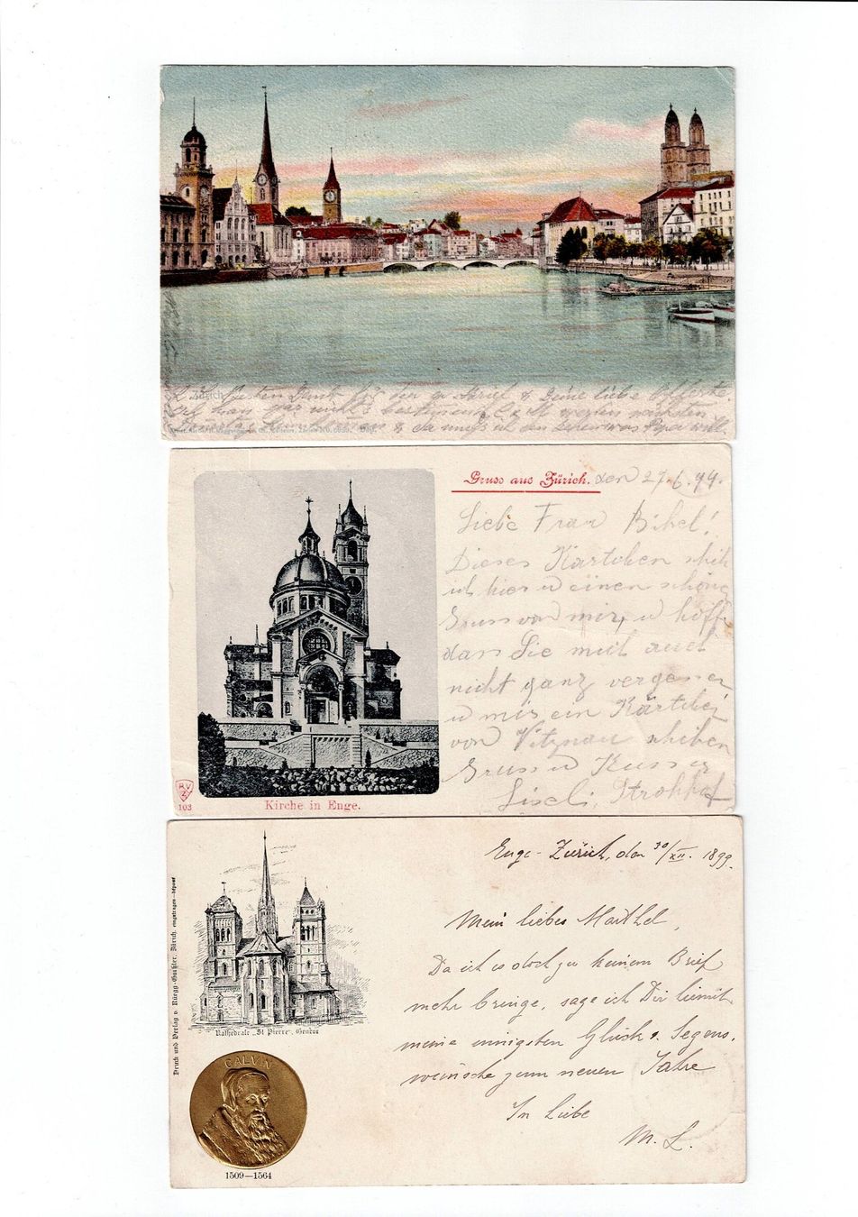 Cartoline postali: Schweiz, 10 Ansichtskarten von Zürich um 1900 – Usato da Hinteregg venduto da McCharly01 2