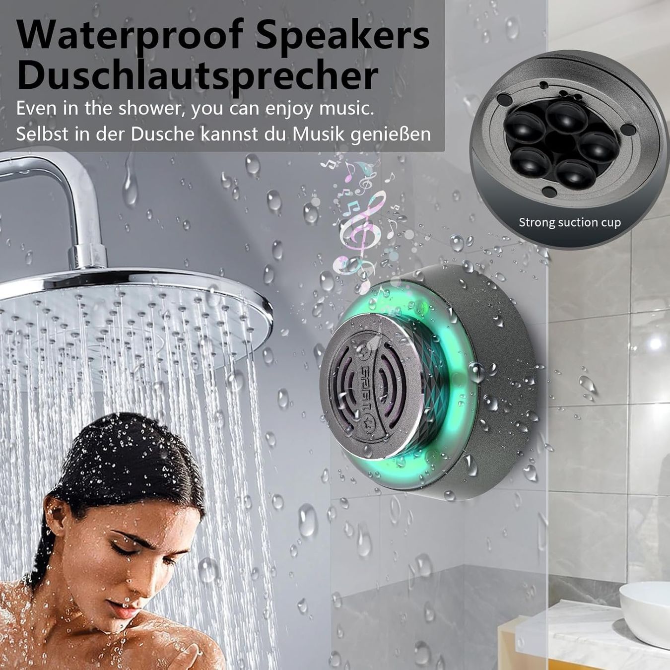 Casse acustiche: Bluetooth Duschlautsprecher IP67 LED 3D Stereo – Nuovo e nell'imballaggio originale da Suhr venduto da SchnapperCH 6