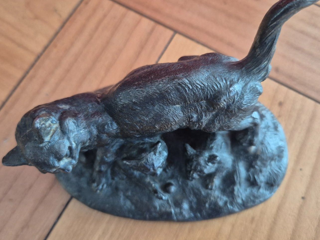 Statuette: Sculpture chat, chatte et chattons bronze Théophile Hingre – Usato da Fully venduto da tameab 6