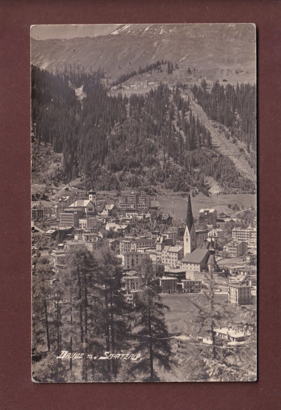 Cartoline postali: DAVOS - Teilansicht - Schatzalp - 1923 – Usato da Pully venduto da nicecards