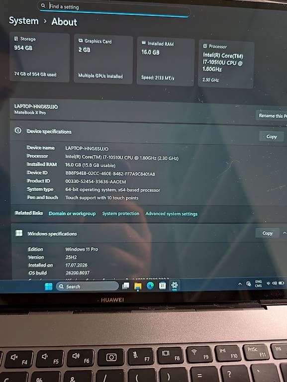 Notebooks: Huawei MateBook X Pro (13.9") – Gebraucht aus Baar von veron_ica 4