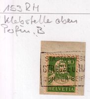 Rollenmarke 153 RM, Perfin B auf Briefstück