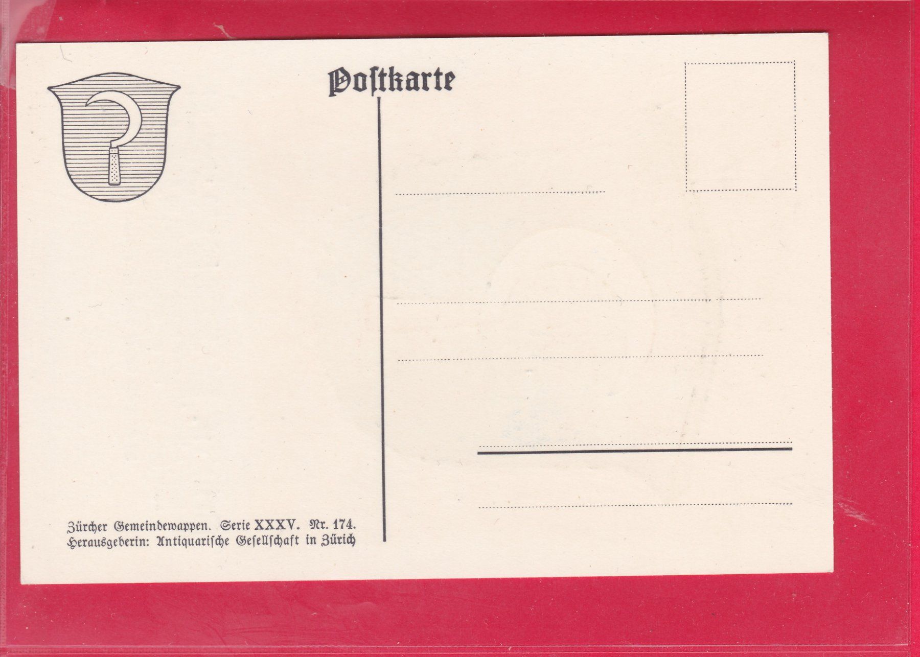 Cartoline postali: ZÜRCHER GEMEINDEWAPPEN, BRÜTTEN – Usato da Oberrieden venduto da Gebirgsstelze 1
