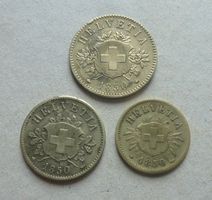 Lot ++ 5, 10 und 20 Rappen 1850, gute Erhaltungen