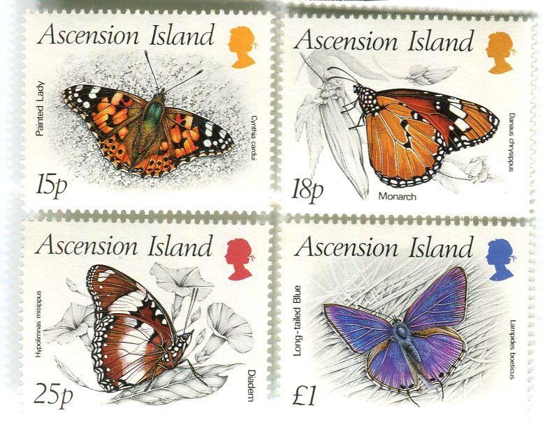 Tous les timbres: Briefmarken "Schmetterlinge". Ascension. – Neuf avec emballage d'origine à Basel par Butsch5