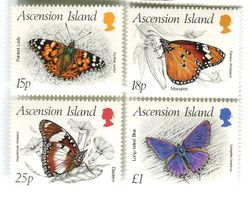 Briefmarken "Schmetterlinge". Ascension.