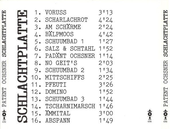 CD: Patent Ochsner SCHLACHTPLATTE CD – Usato da Kandergrund venduto da Sososo 1