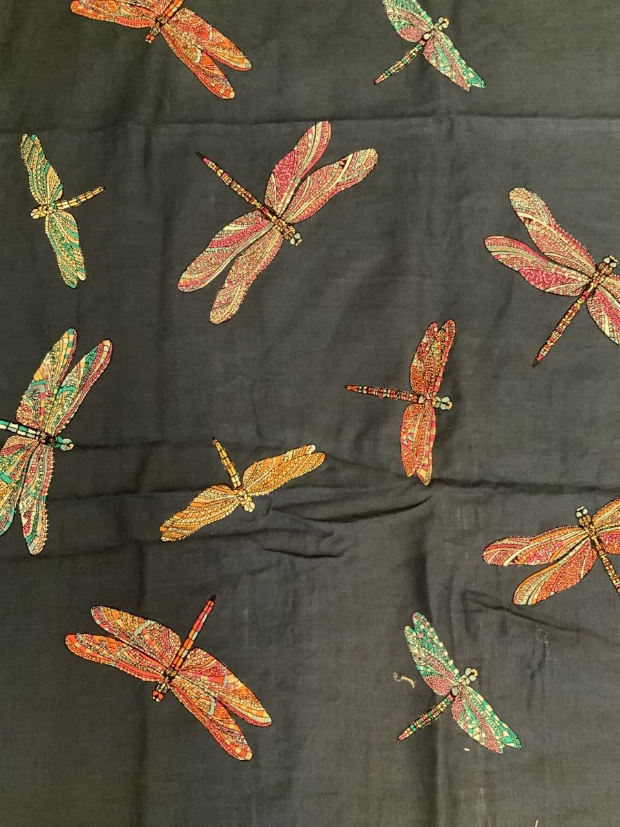 Tessuti: Coupon de tissu libellules brodées – Nuovo (secondo la descrizione) da rolle venduto da Tontonjulot 1