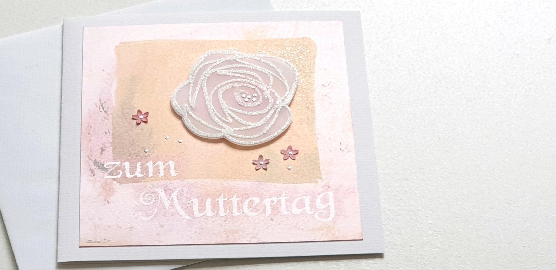 Cartoline: ✨ Edel schimmernde HANDGEMACHTE Muttertagskarte – Nuovo e nell'imballaggio originale da Rüti ZH venduto da shanenya 1
