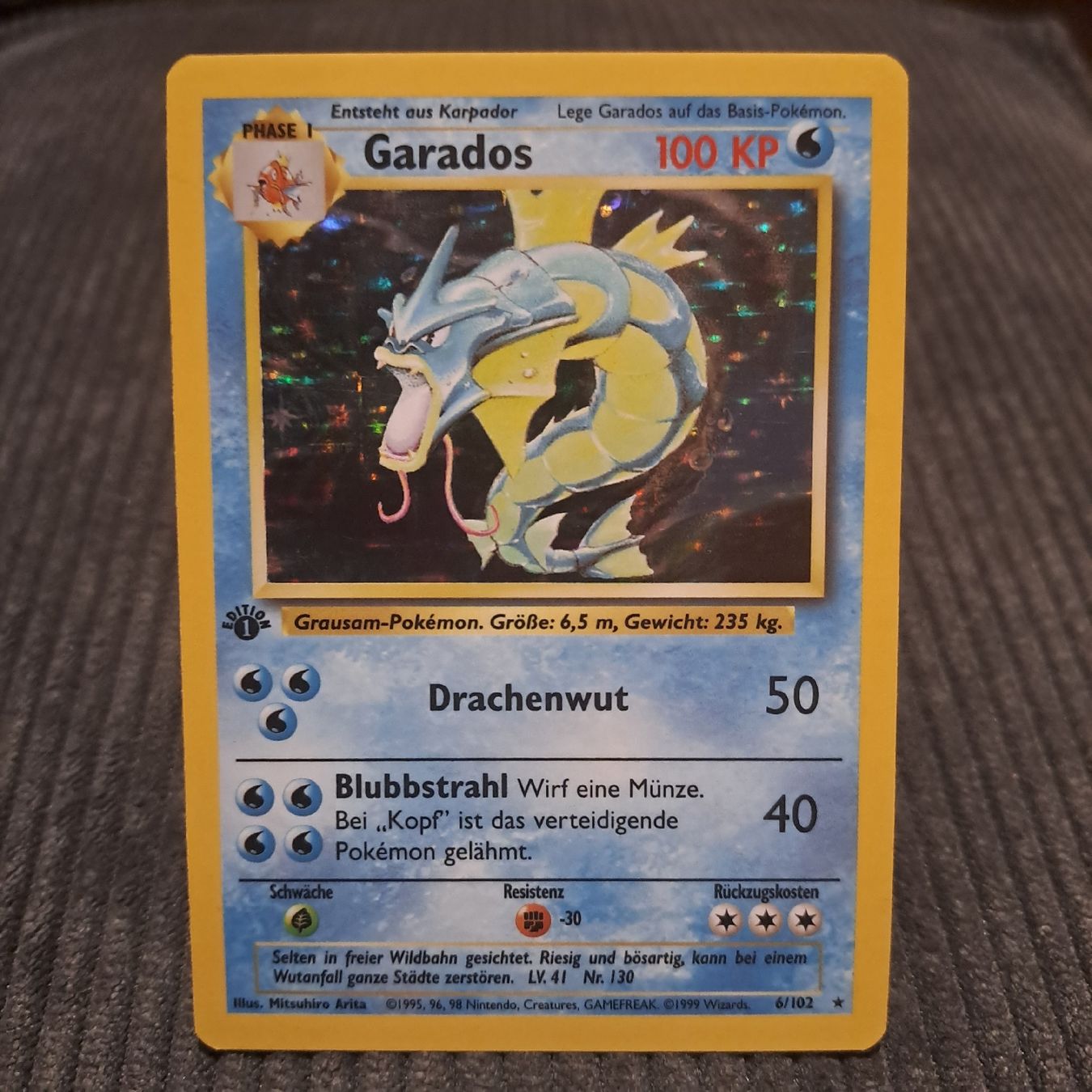 Pokémon Carte collezionabili: Garados Holo, 1. Edition, Base Set 6/102 – Nuovo (secondo la descrizione) da Düdingen venduto da Ruge91