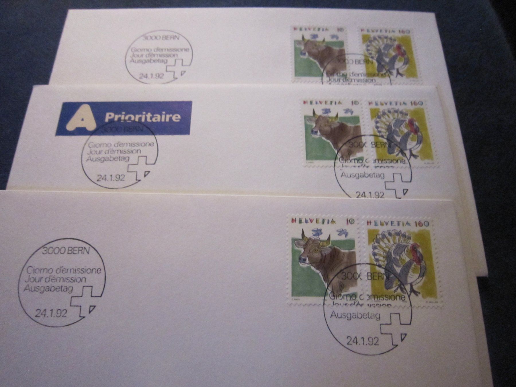 Tutti i francobolli: CH 1992 FDC Serie einzeln /4er 1xAdresse mit AK Stempel – Usato da Gordola venduto da Polentaefung 5
