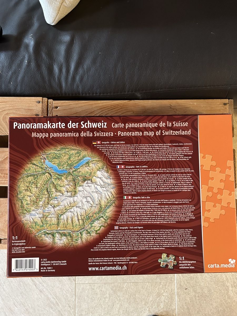 Puzzle: Puzzle 2000 Panoramakarte der Schweiz – Nuovo (secondo la descrizione) da Wildensbuch venduto da SB1987 1