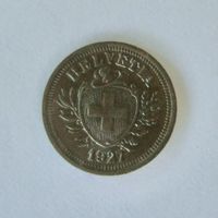 Selten schöne 1 Rp. Schweizer Münze von 1927