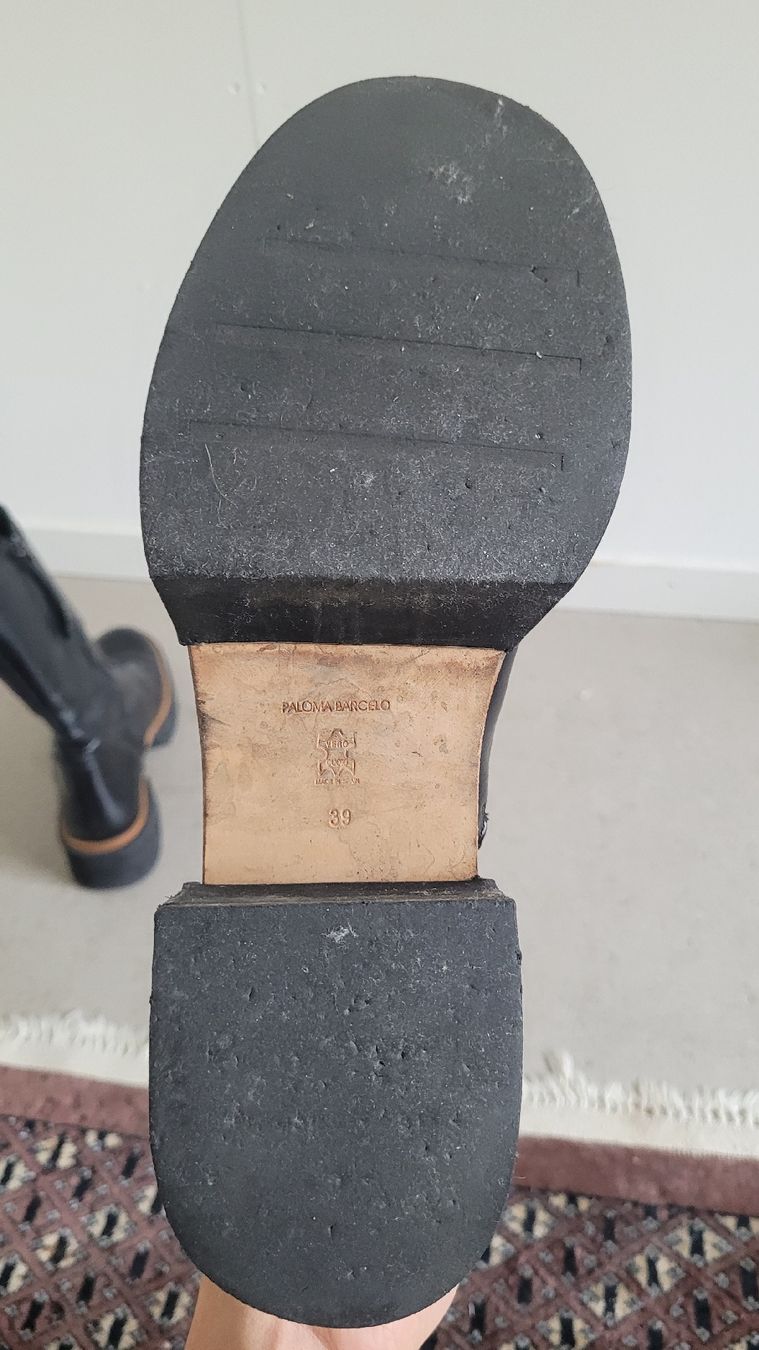 Chaussures femmes: Black Leather Biker Boots. Paloma Barcelo. Size 39. – Neuf (Voir description) à Genève par Arsen_A 3
