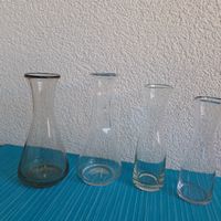 set 4 schöne seltene antike Weinkaraffen geeicht 1dl+2dl