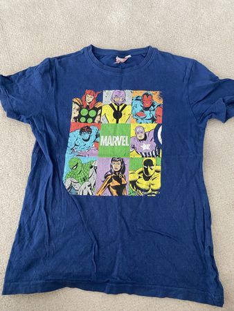 Marvel T-Shirt blau Motiv Comic Grösse 140 9-10 Jahre