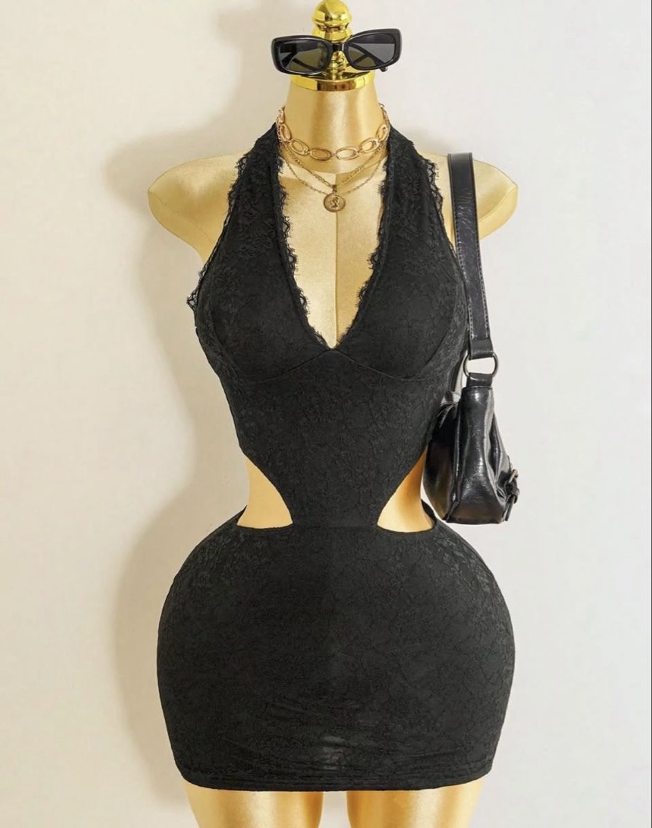 Kleider: Robe noire courte dentelle découpée taille XL  – Neu (gemäss Beschreibung) aus Lausanne von jos_h7ql