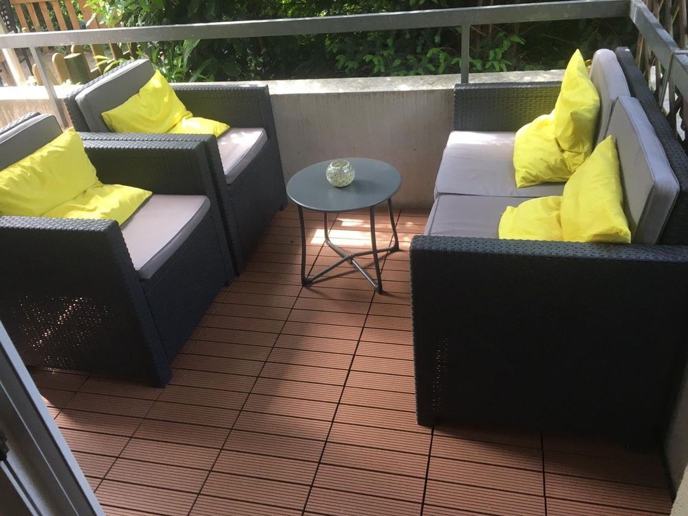 Graue Garten/Balkon Lounge 3Teilig Acheter sur Ricardo