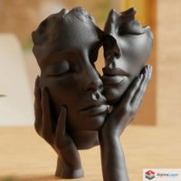 Ethereal Embrace Sculpture – Modern Abstract Art - 3D Print