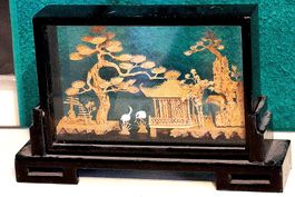 Kork Schnitzerei Diorama China