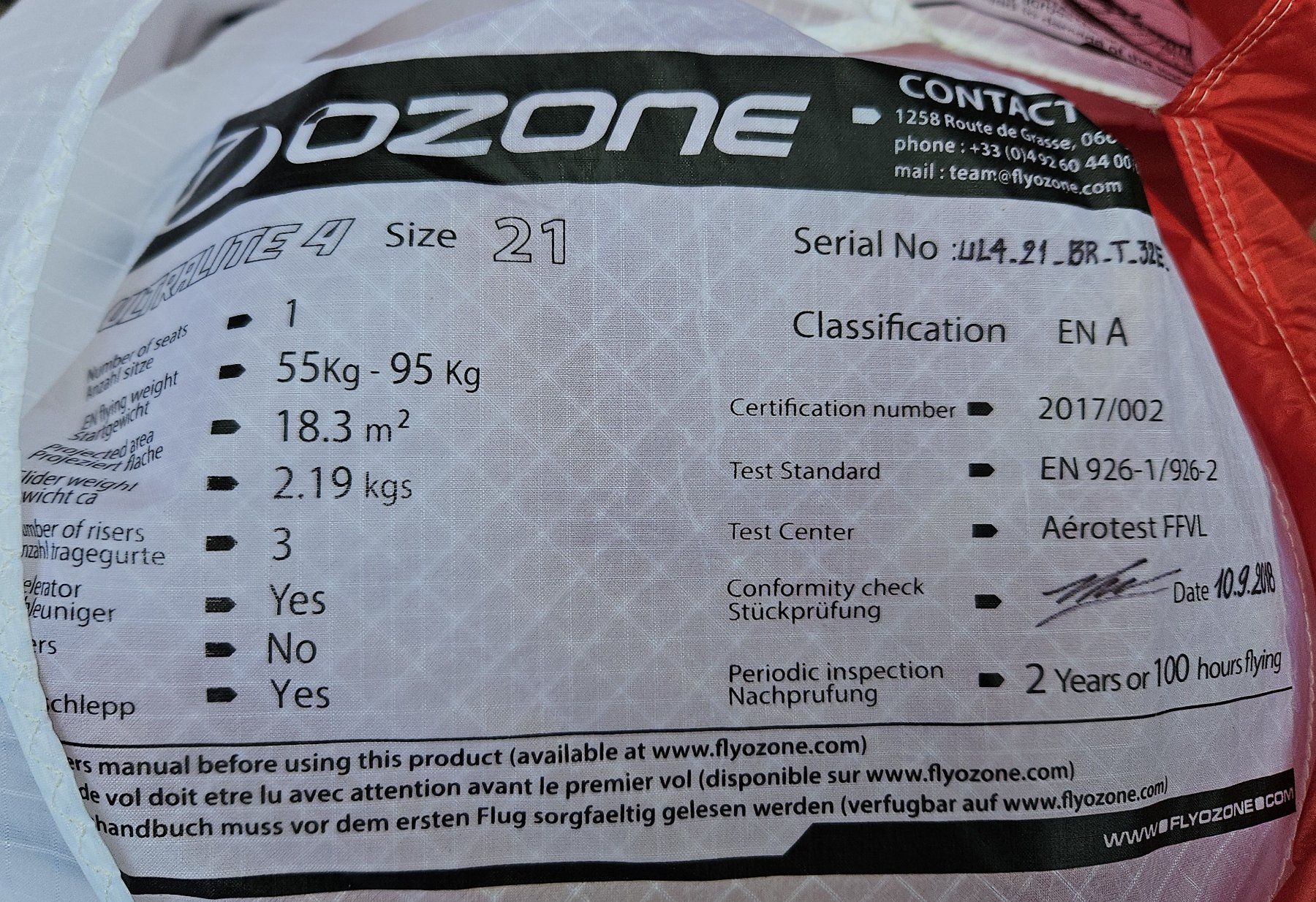Ozone Vol libre: Ozone Ultralite 4 21 – D'occasion à Buchs AG par Junba_baba 2