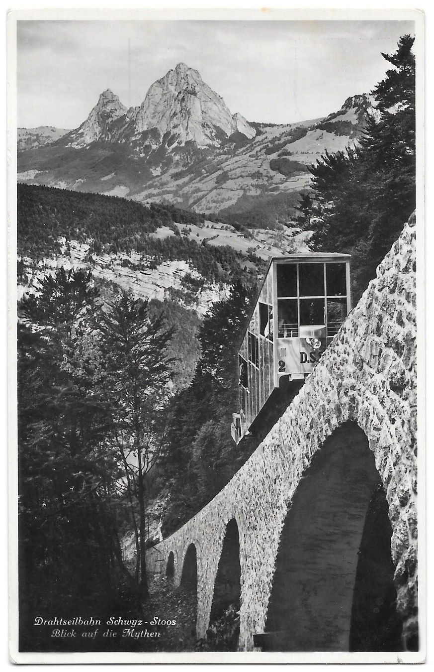 Cartoline postali: Drahtseilbahn Schwyz - Stoos – Usato da Olten venduto da clotaldi
